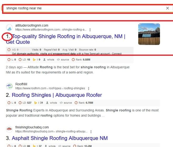 Altitude Roofing SEO by noah aly